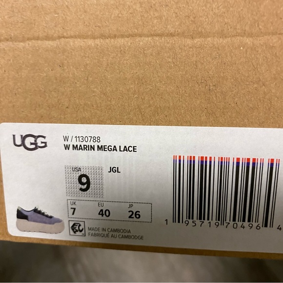 UGG | Marin Mega Lace Sneakers Platform June Gloom Purple NEW - Picture 5 of 15